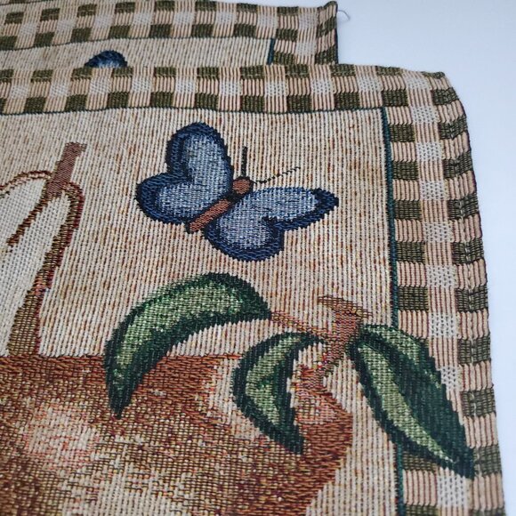 Vintage Farmhouse Dining Table Tapestry Placemats 4pc Set Pears & Butterflies - Picture 4 of 6